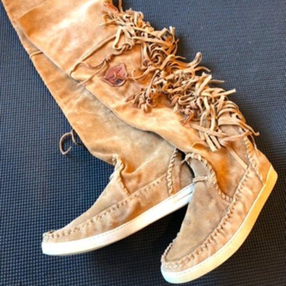 El Vaquero Over the Knee boots, size 7 (37), tan suede